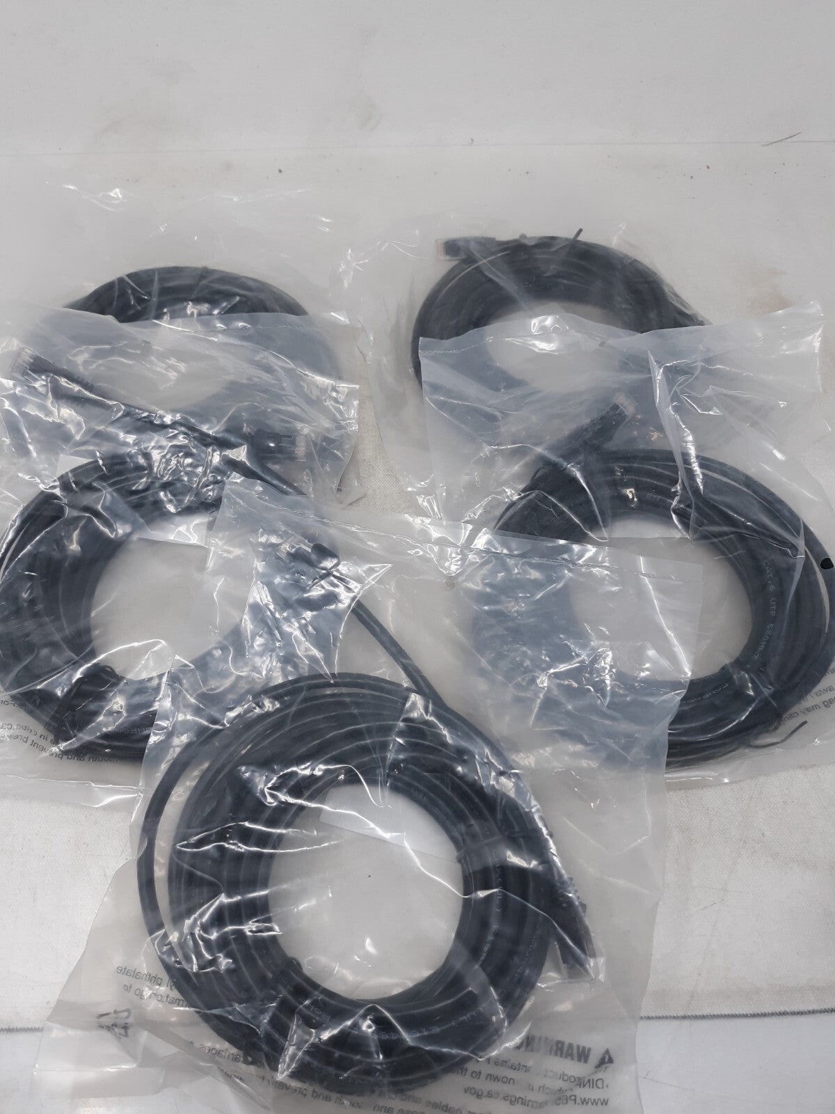 Lot of 5 Monoprice 11277 Black 20ft Patch Cord 550 Mhz Category 6 (UTP)