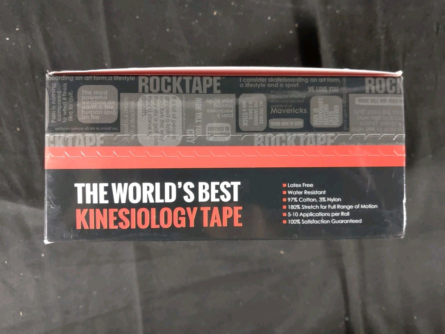 Rock Tape Standard Black Tape Roll Kinesiology Sports Recovery 2" X 16.4' New x6