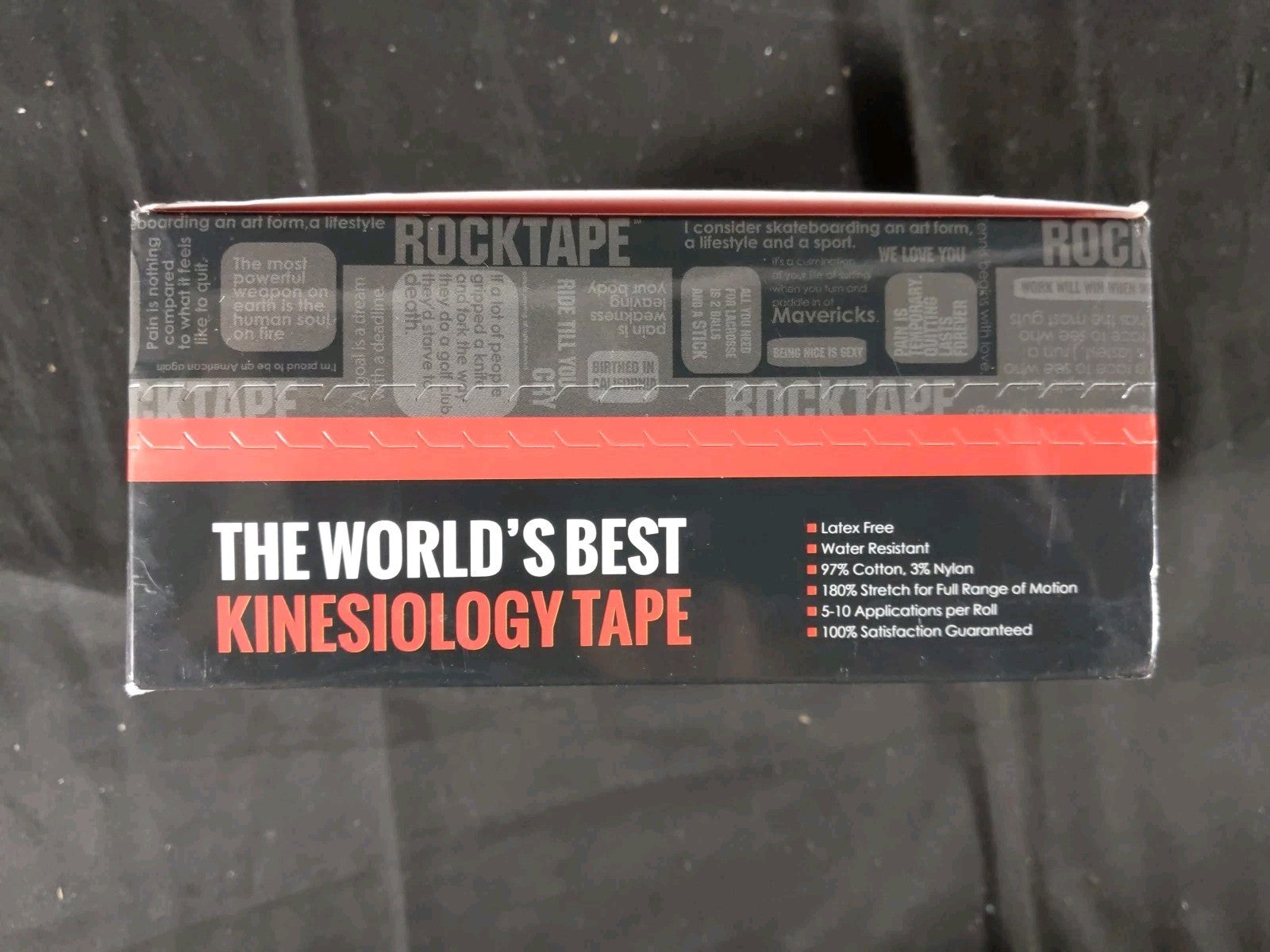 Rock Tape Standard Black Tape Roll Kinesiology Sports Recovery 2" X 16.4' New x6