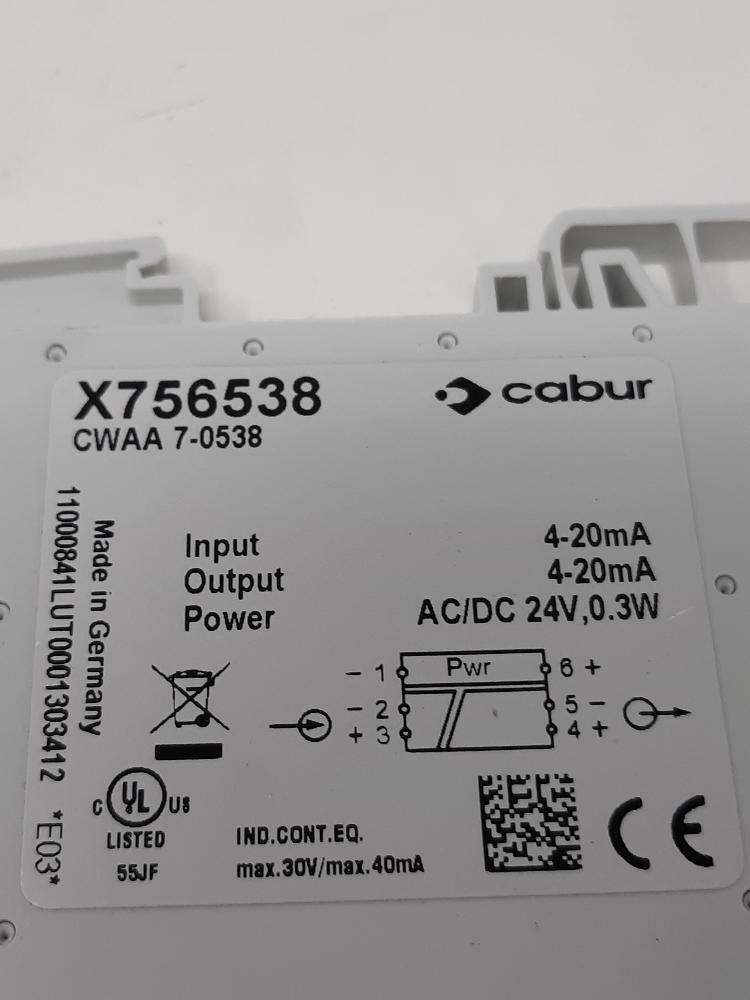 Cabur / X756538 / Analog Signal Converter, 4-20 Ma Input,4-20 Ma