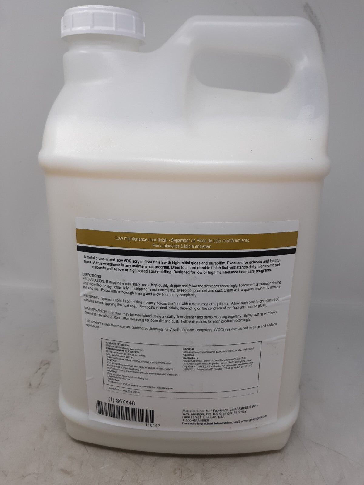 Tough Guy Low Maintenance Floor Finish – 2.5 Gallon (9.46L) – High Gloss Durable