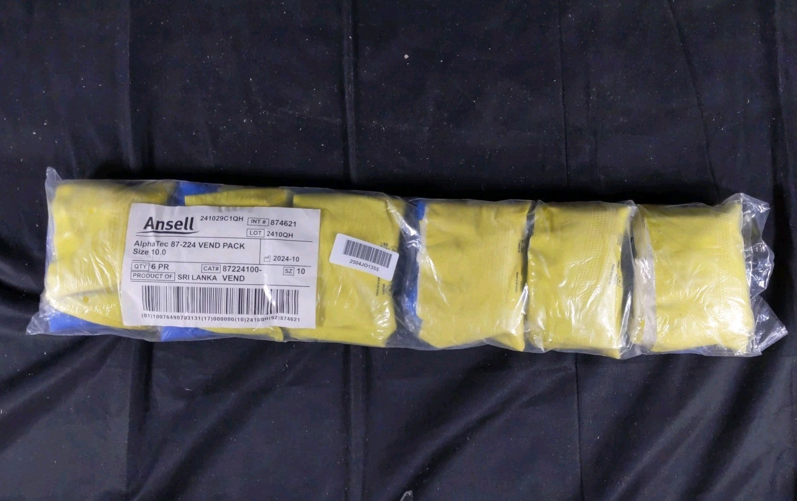 Ansell AlphaTec 87-224 (Chemi-Pro) Size 10 Chemical-Resistant Gloves QTY 6 Pair