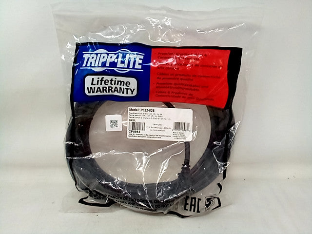 Tripp Lite Model P022-025 25 Ft. Power Extension Cord, NEMA 5-15P to NEMA 5-15R