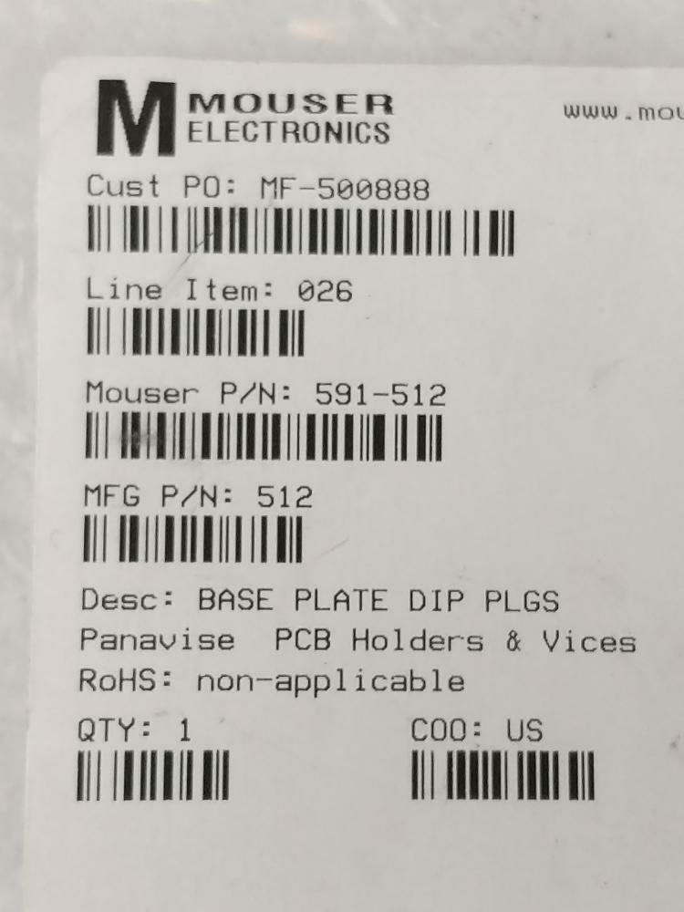 Mouser Electronics P/N: 591-512 - 1 QTY