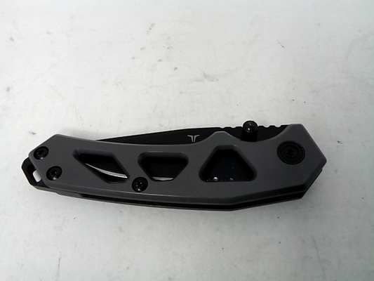 True Black/Gray 8CR13MOV Stainless Steel 8 in. EDC Folding Knife TRU-FMK-0004