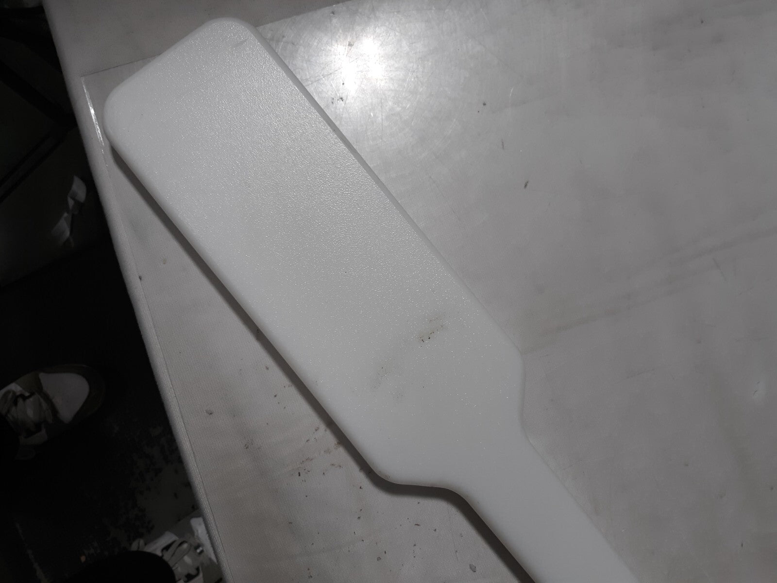 White HDPE Mixing Paddle Food Grade 46" Long Handle Stirrer