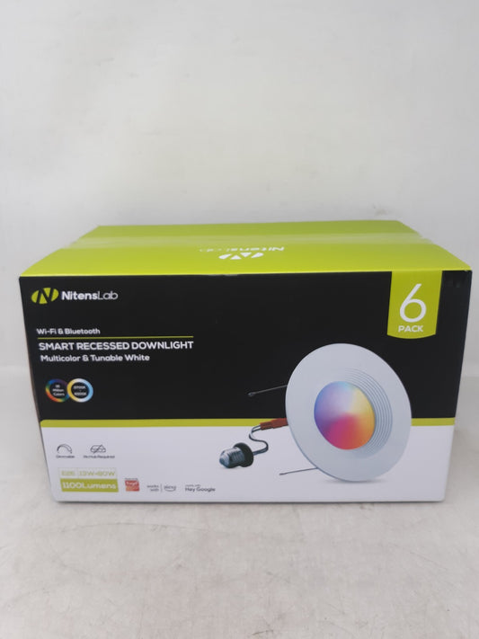 Nitenslab Smart Retrofit Can Lights 6inch 12W 1000LM，6 Pack Smart LED Lights