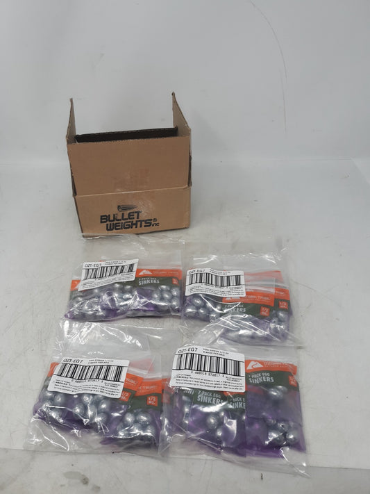 Ozark Trail Egg Sinkers 1/2 oz – Lot of 24 Packs (168 Total Weights) OZT-EG7