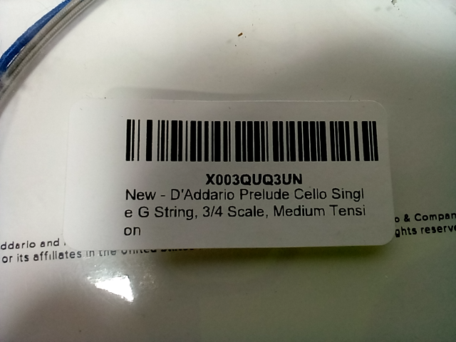 D'Addario Prelude Cello 3/4 J1013 Medium G string