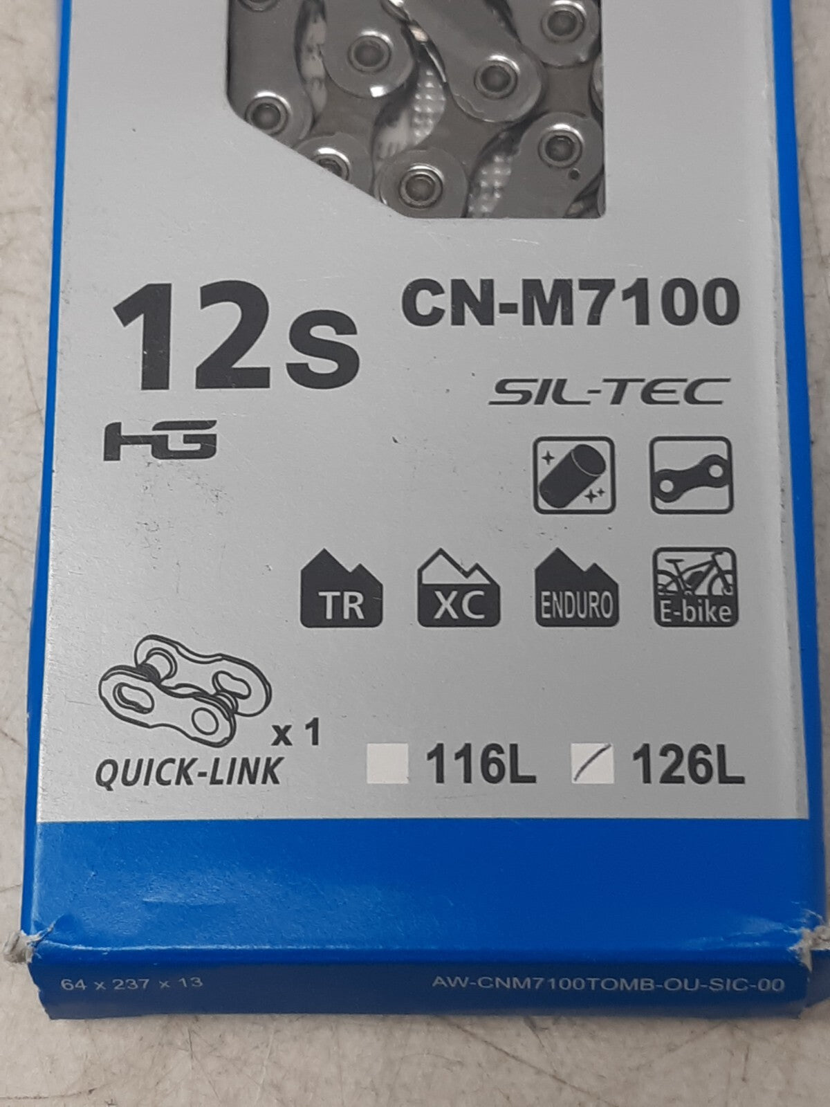 Shimano CN-M7100 Chain 12-Speed 126L SIL-TEC Quick-Link MTB E-Bike