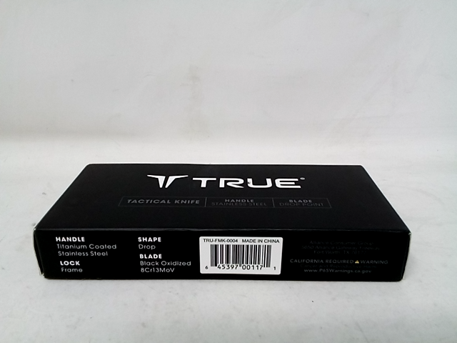 True Black/Gray 8CR13MOV Stainless Steel 8 in. EDC Folding Knife TRU-FMK-0004