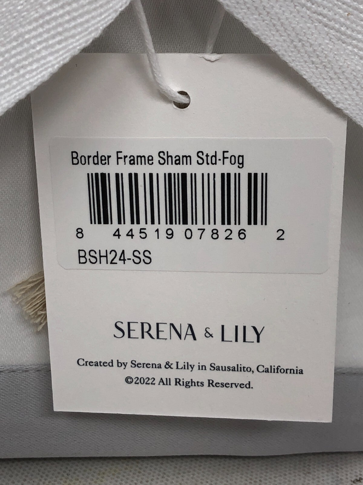 Serena & Lily Border Frame Sham ~ 1-Pack Sham Pillowcase, Standard Size, Gray