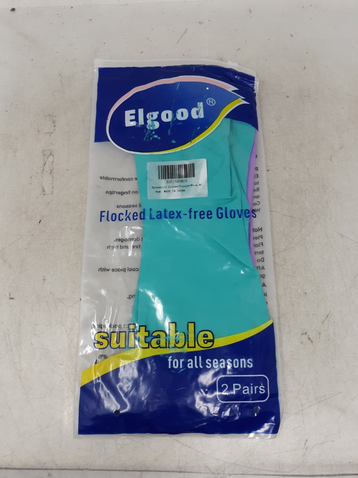 Elgood Reusable Dishwashing Cleaning Gloves with Latex free, Cotton lining