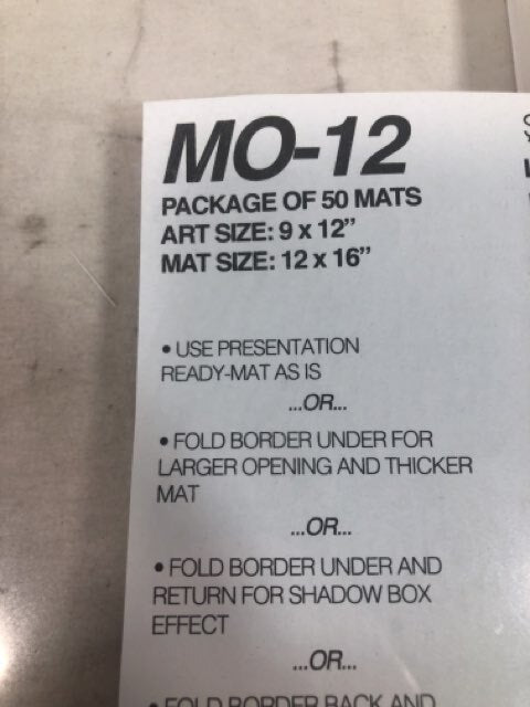Stu Art Budget Ready Mats with No Back, 12 x 16 Inches, White, Pack of 50