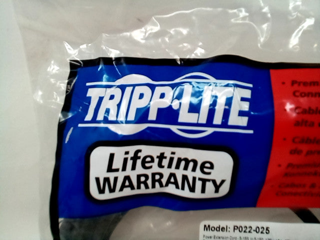 Tripp Lite Model P022-025 25 Ft. Power Extension Cord, NEMA 5-15P to NEMA 5-15R
