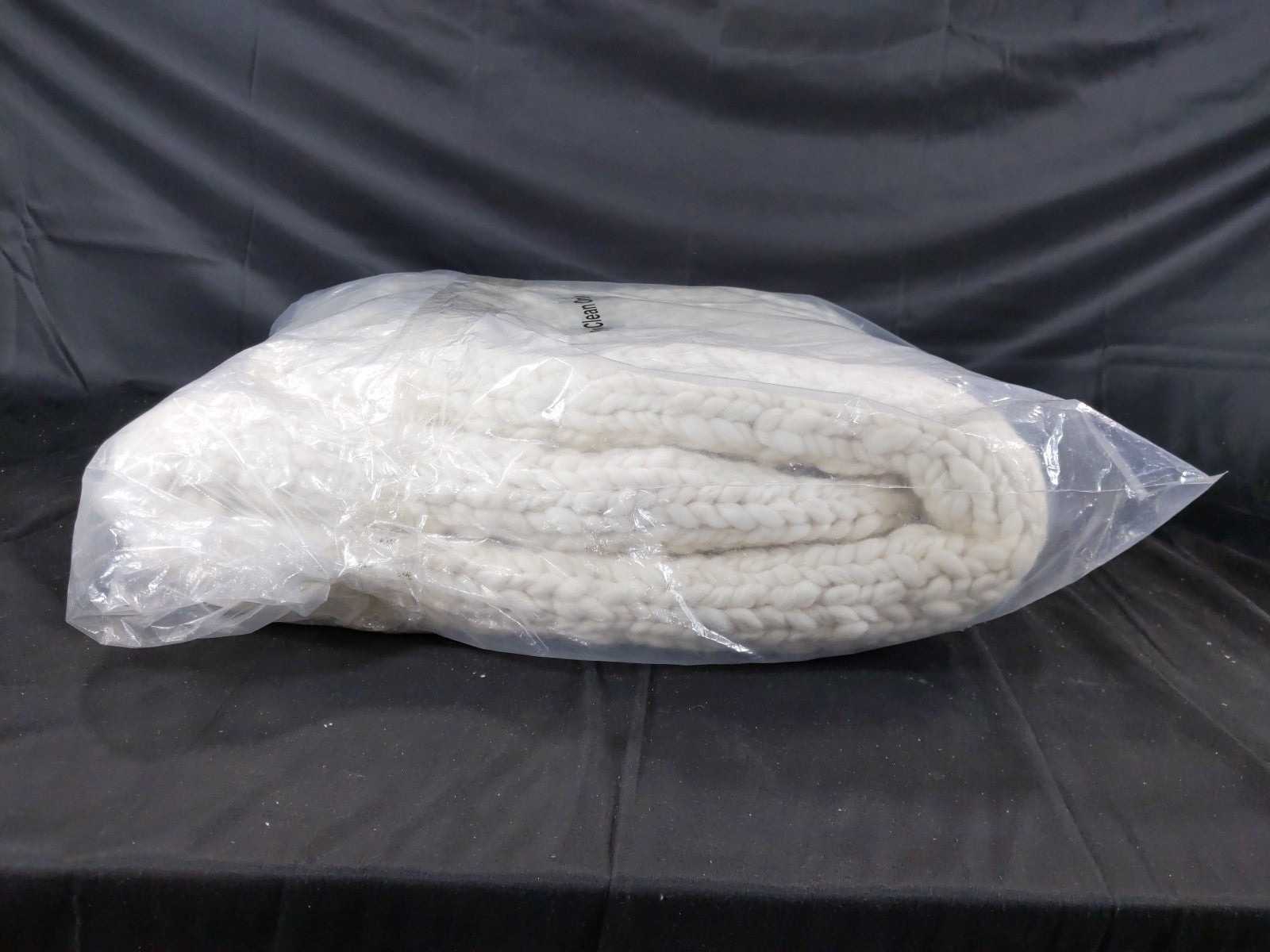 Quince Chunky Hand Knit Wool Throw Blanket  Ivory 50x60 $129 Retail Price