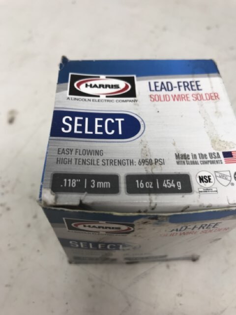 Harris Select Solder Lead-Free Solid Wire Solder .118" 3mm 16oz 331754