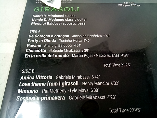 Fonè jazz girasoli vinyl lp Record - Natural Color Transparent Vinyl - Special 