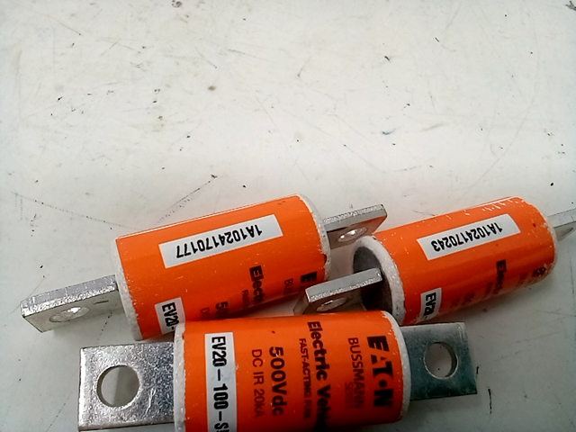 LOT OF 3 Cooper Bussmann EV20-100-S Fast Acting Electric Vehicle Fuse