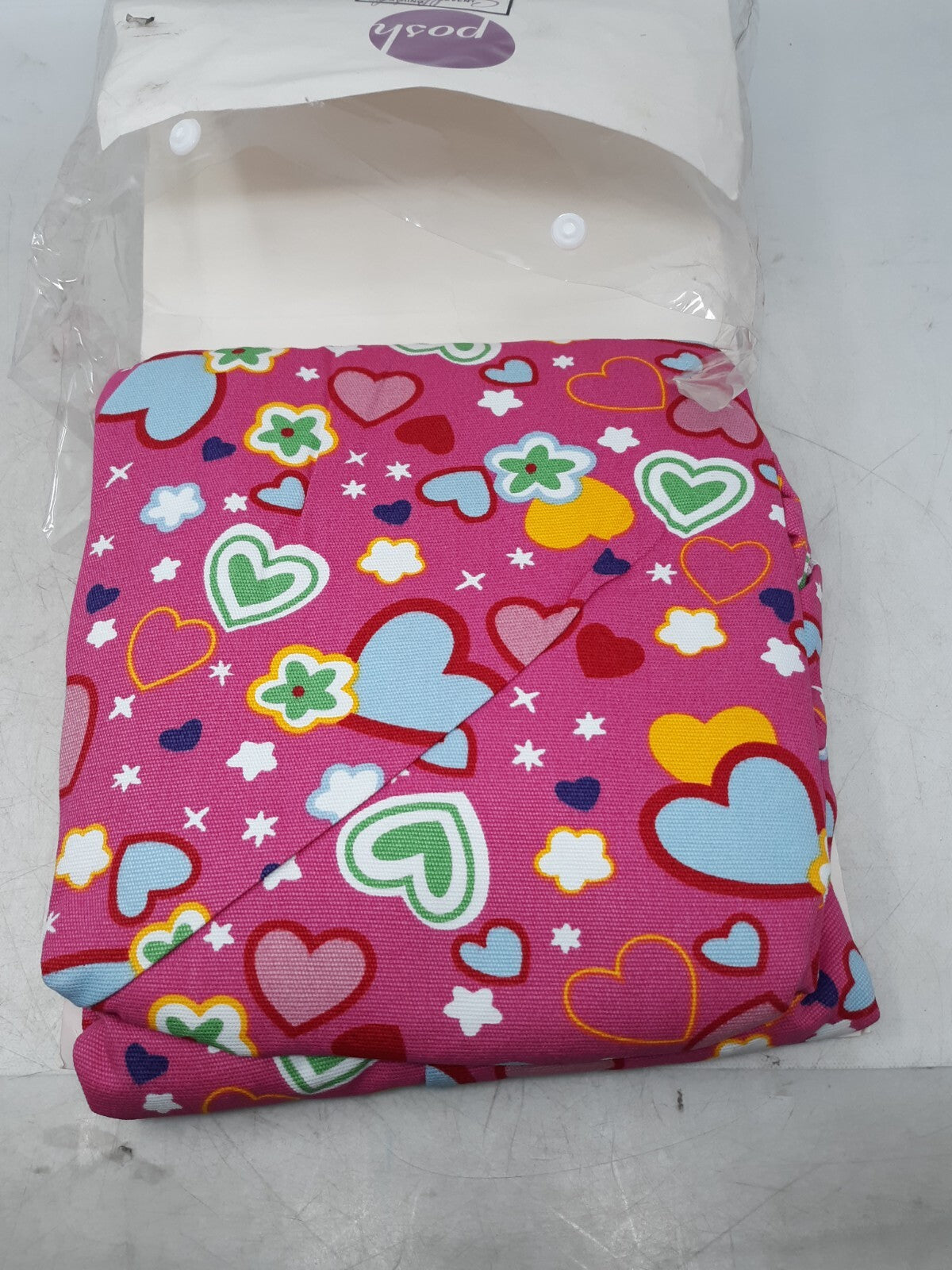 Posh Stuffables Storage Bean Bag Cover - Pink Hearts, Large, Soft Fabric
