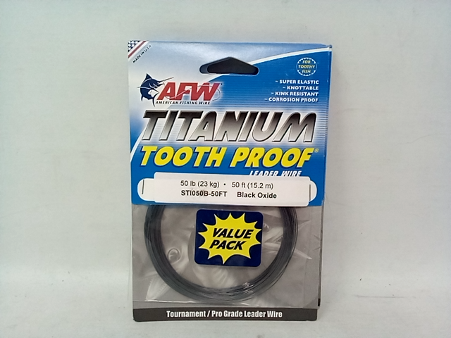 Lot of 3 American Fishing Wire AFW STI050B-50FT Titanium ToothProof  Single Stra