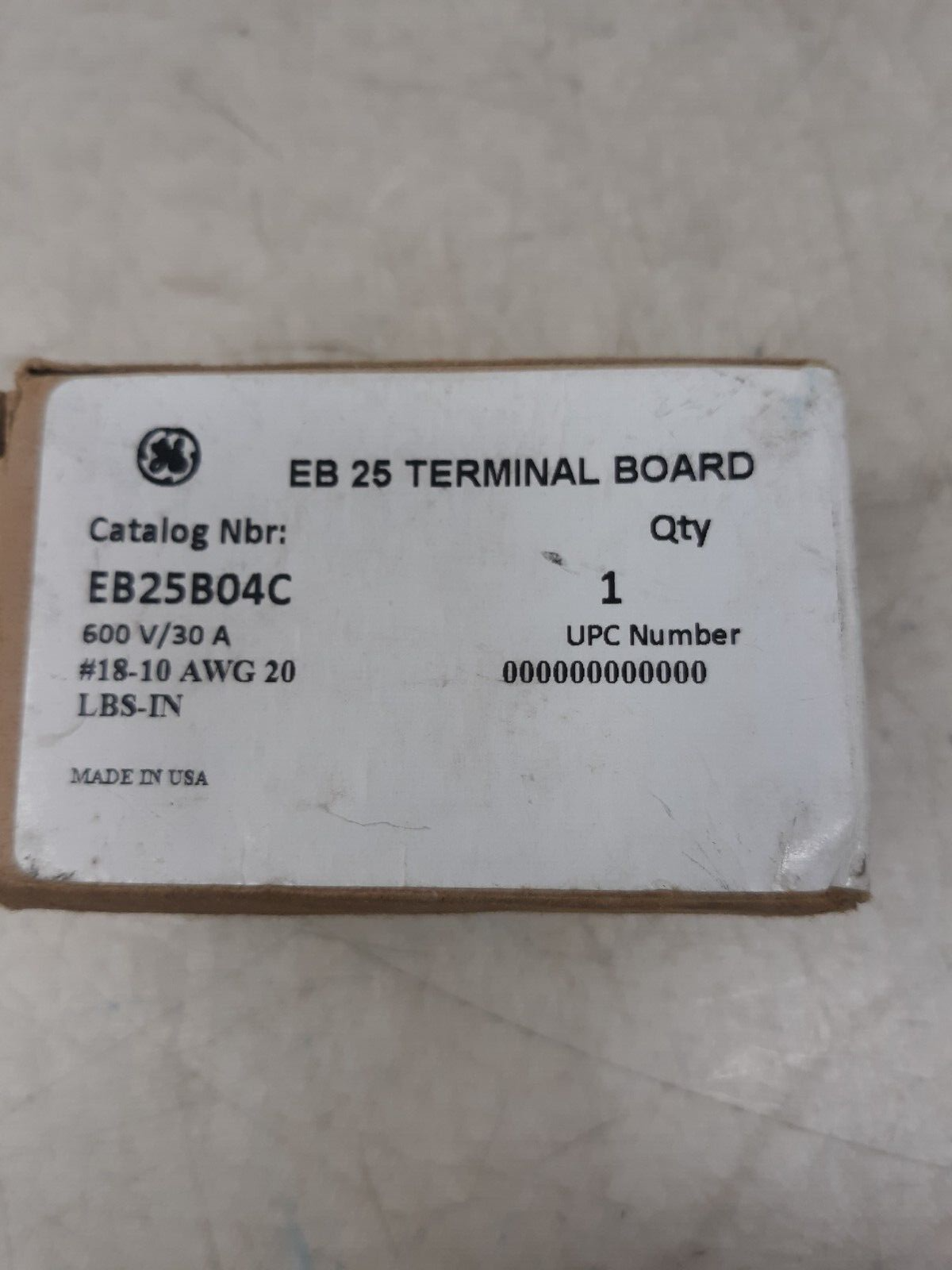 GENERAL ELECTRIC EB25B04C NSMP Terminal Block