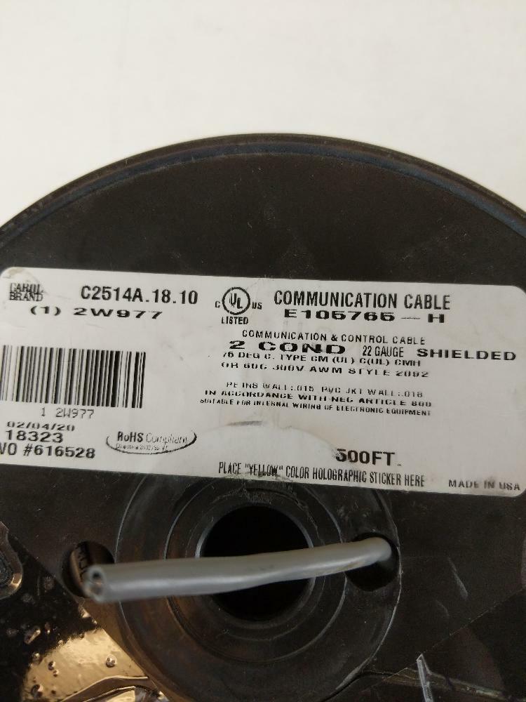 Communication & Control Cable 2 cond 22 Gauge Shielded E105765-H