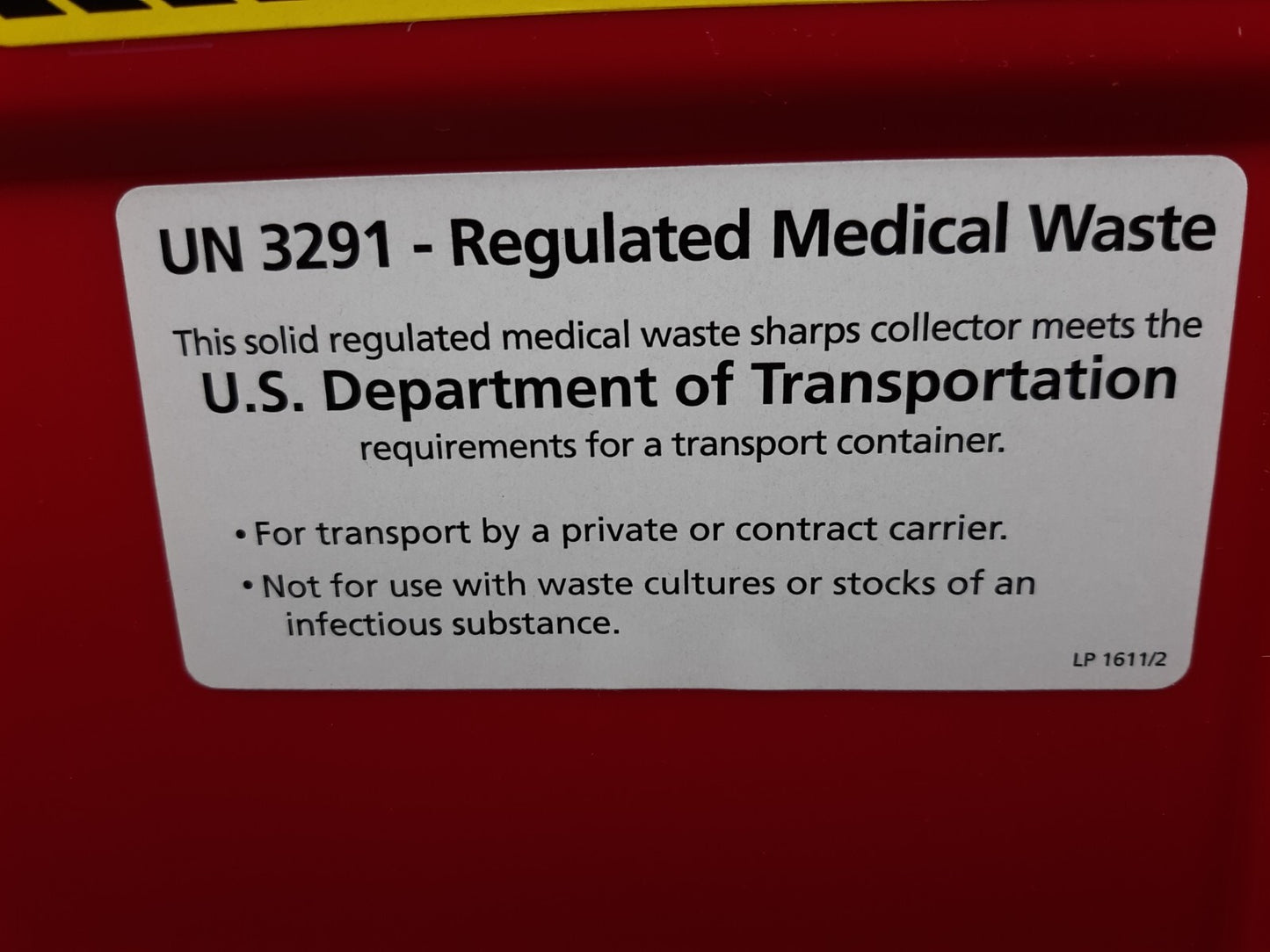 BD X-Large Red Sharps Collector W/Slide Top, 19 gal, 26.25" x 20" x 14", 5/Case