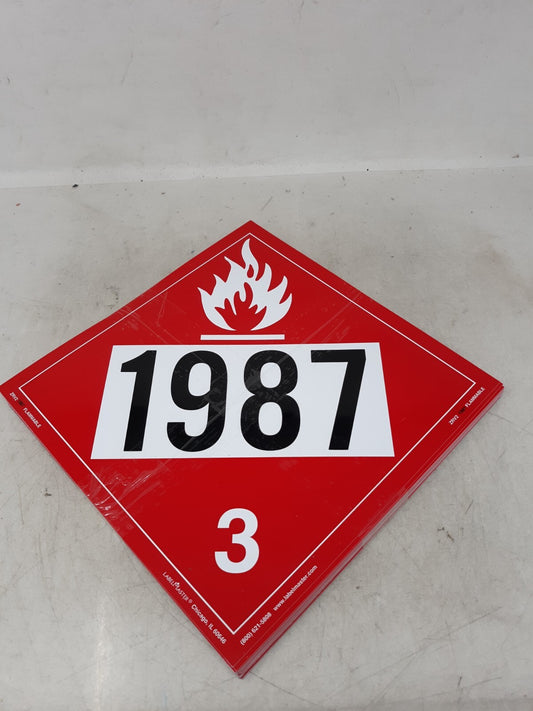 1987 Placard, Class 3 Flammable Liquid 25-pk