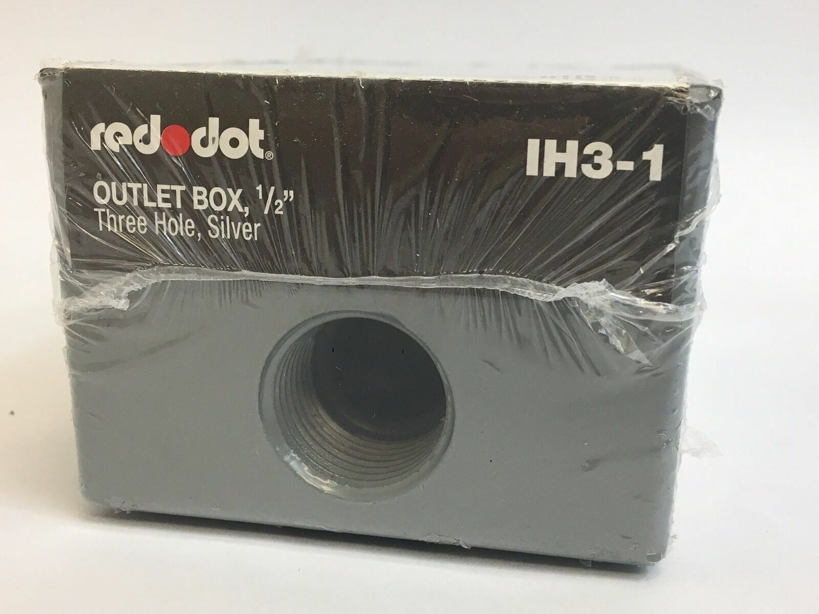 New Red Dot Outlet Box IH3-1 - 3 Hole 1/2" - Silver