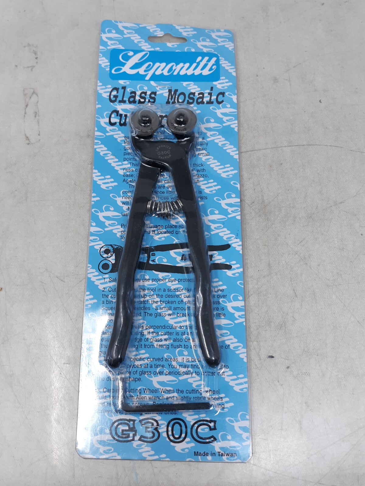 Leponitt G30C Wheeled Glass Nipper -Stained Glass Mosaic Tile Cutter