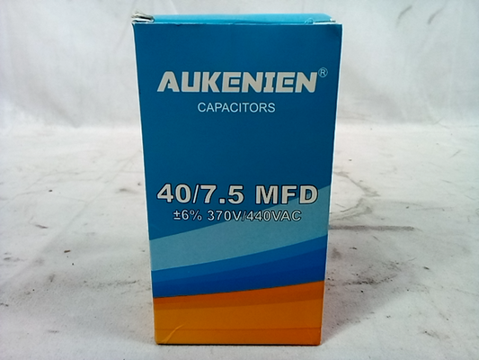 Aukenien Capacitor 40/7.5 MFD +/- 6% 370V/440VAC - Dual Run AC Capacitor CBB65B