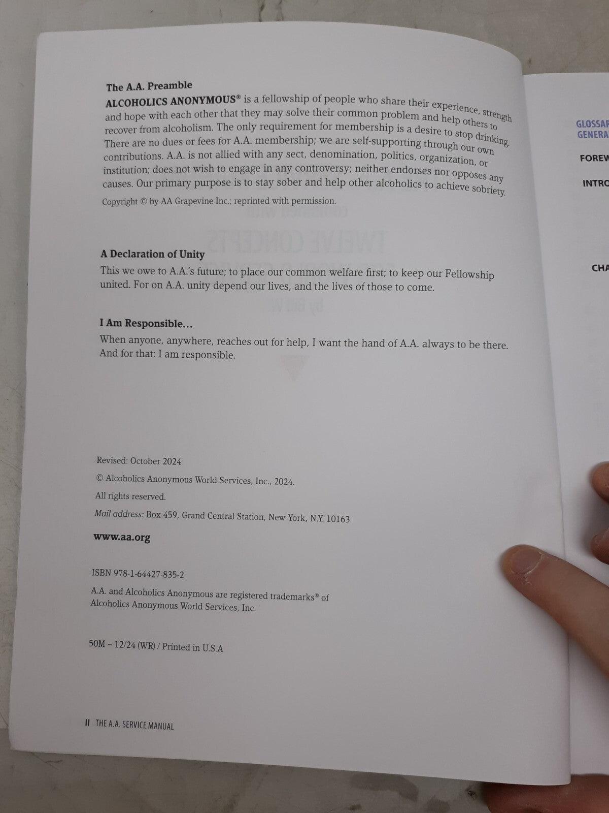The A.A. Service Manual/Twelve Concepts for World Service 2021–2023 by Bill W.
