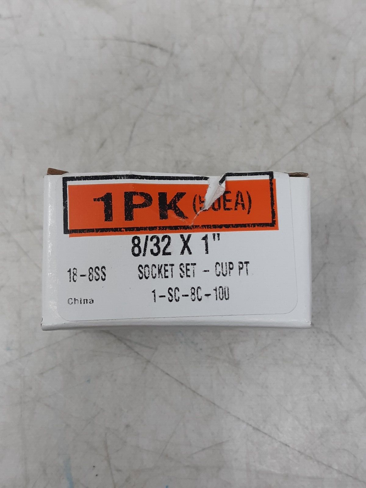 8/32 x 1" Socket Set Screws Cup Point 18-8 SS Hex Drive 100pc Lot 1-SC-8C-100