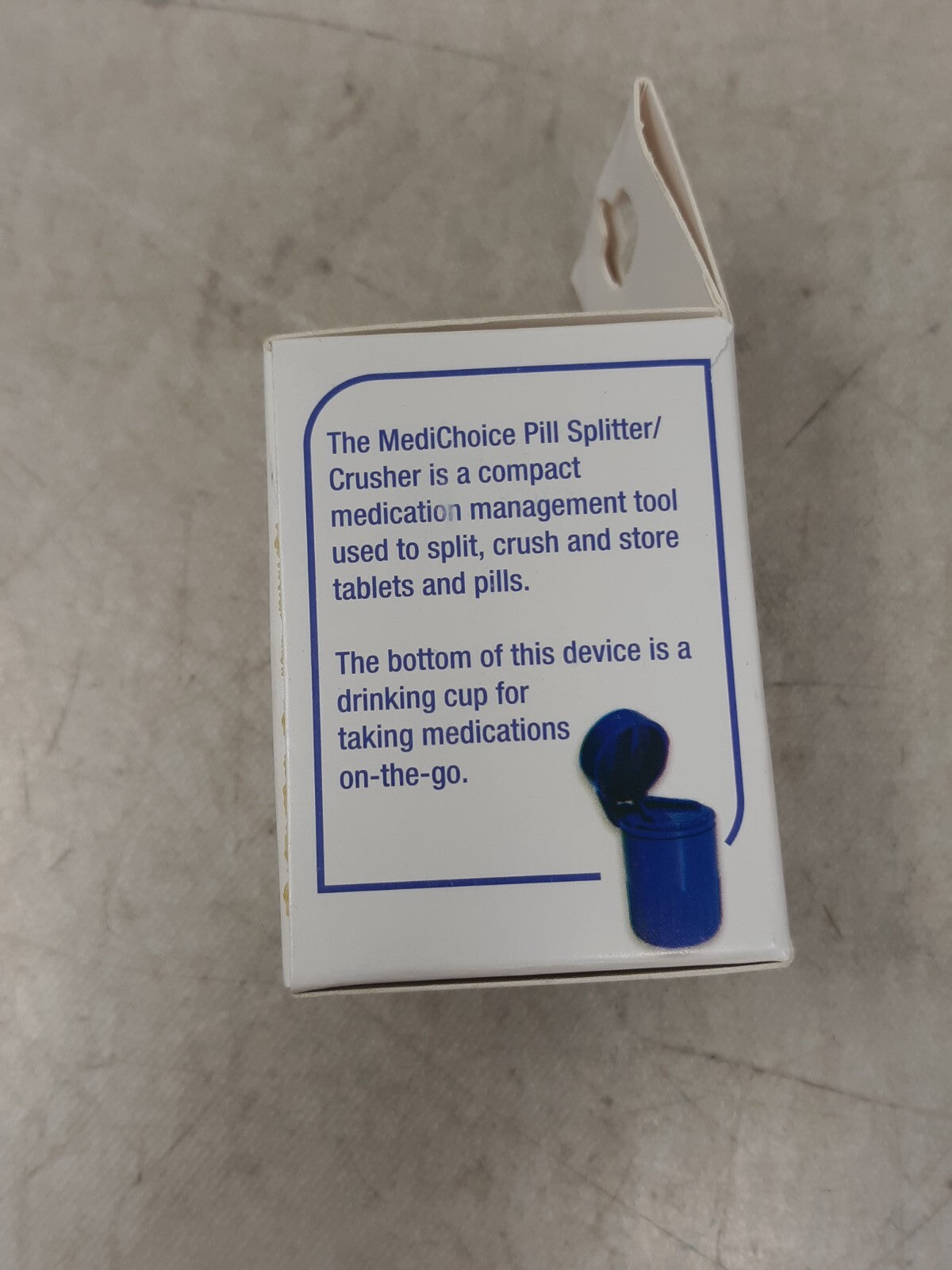 MediChoice All-In-One Pill Splitter & Crusher Pill Splits, Cuts, Drink & Stores