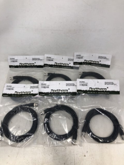 Northern CBL6BNC 6ft Video Coax Cable BNC Male to Male Black Lot of 6