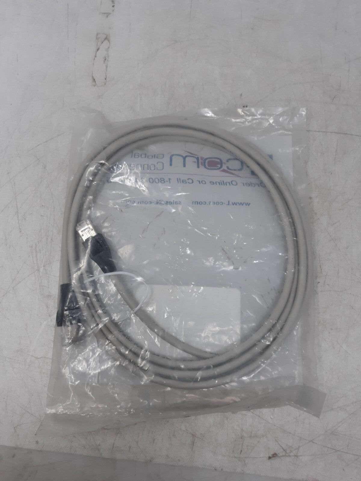L-com TRD855SCR-7 Shielded Cat5e Ethernet Patch Cable 7ft Gray RJ45 RoHS CE