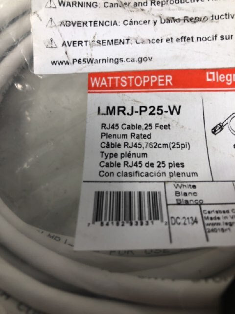 Legrand - WATTSTOPPER RJ45 Cable 25'