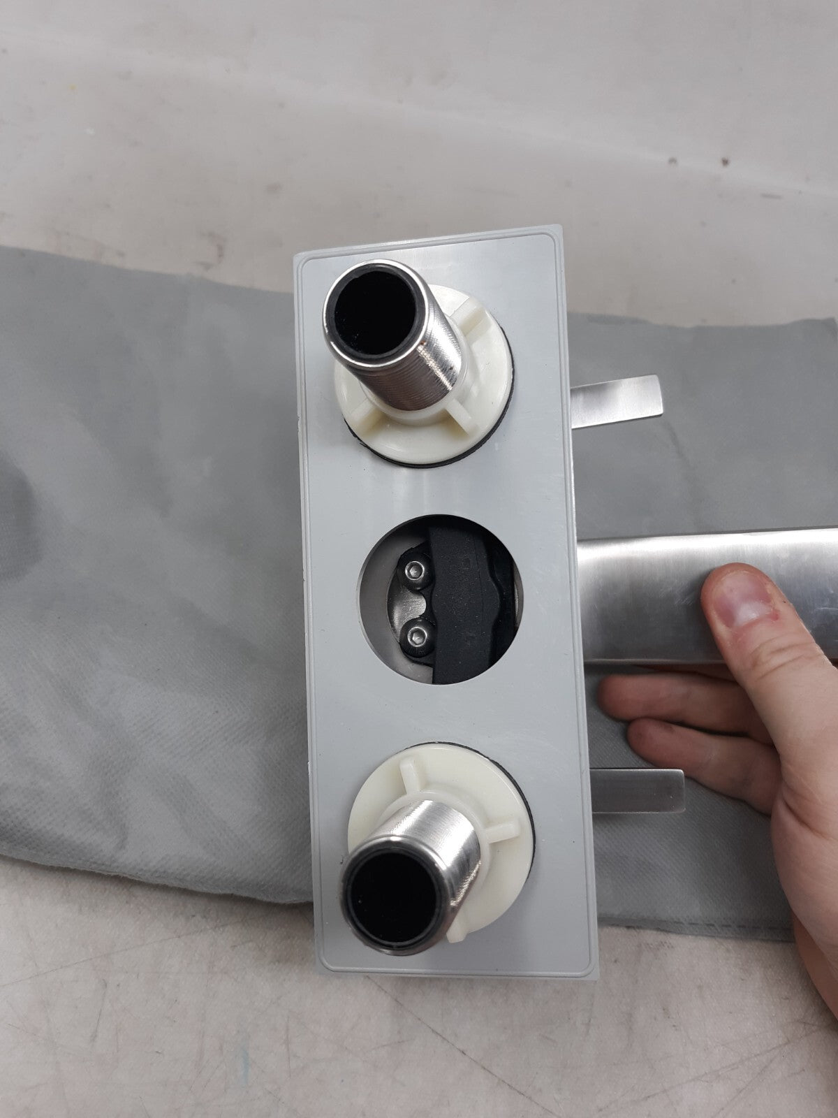 Brushed Nickel Centerset 4 Inch Waterfall Bathroom Two Handle Faucet