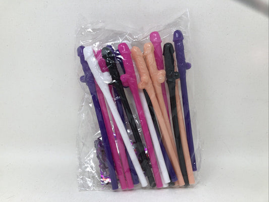 Bachelorette Drinking Straws W/ Confetti Multi Colored 20ct