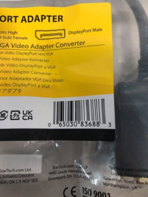 StarTech DP2VGA2 Displayport To Vga Video Converter Black