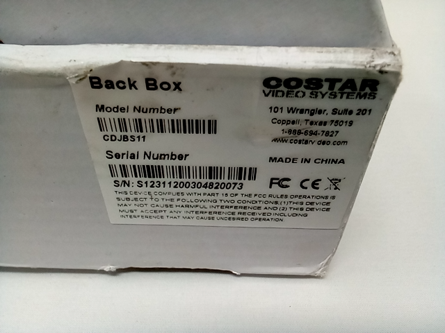Costar video systems Back Box - CDJBS11