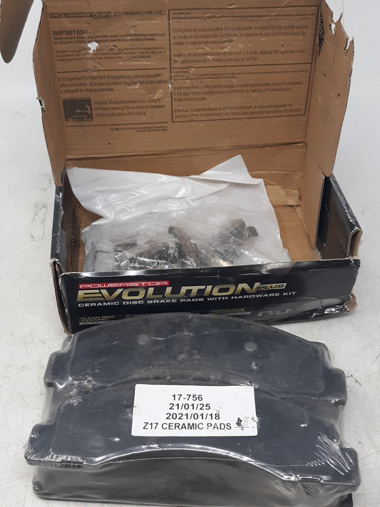 PowerStop 17-756 Z17 Evolution Plus Ceramic Brake Pads w/ Hardware Kit