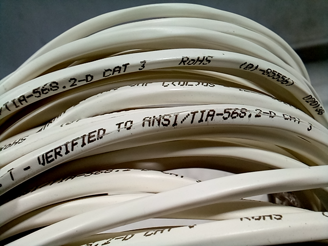 Comtran 24 awg CMP RoHS (01-85556) White Wire Spool - Cat3