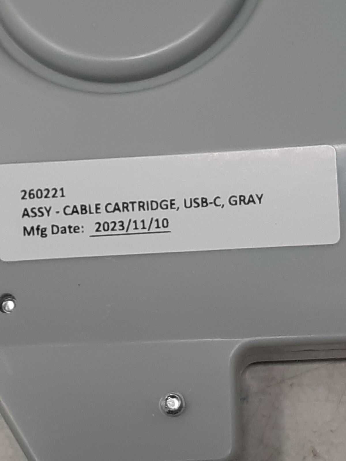 Cable Cartridge Assembly USB-C Model 260221 - Gray