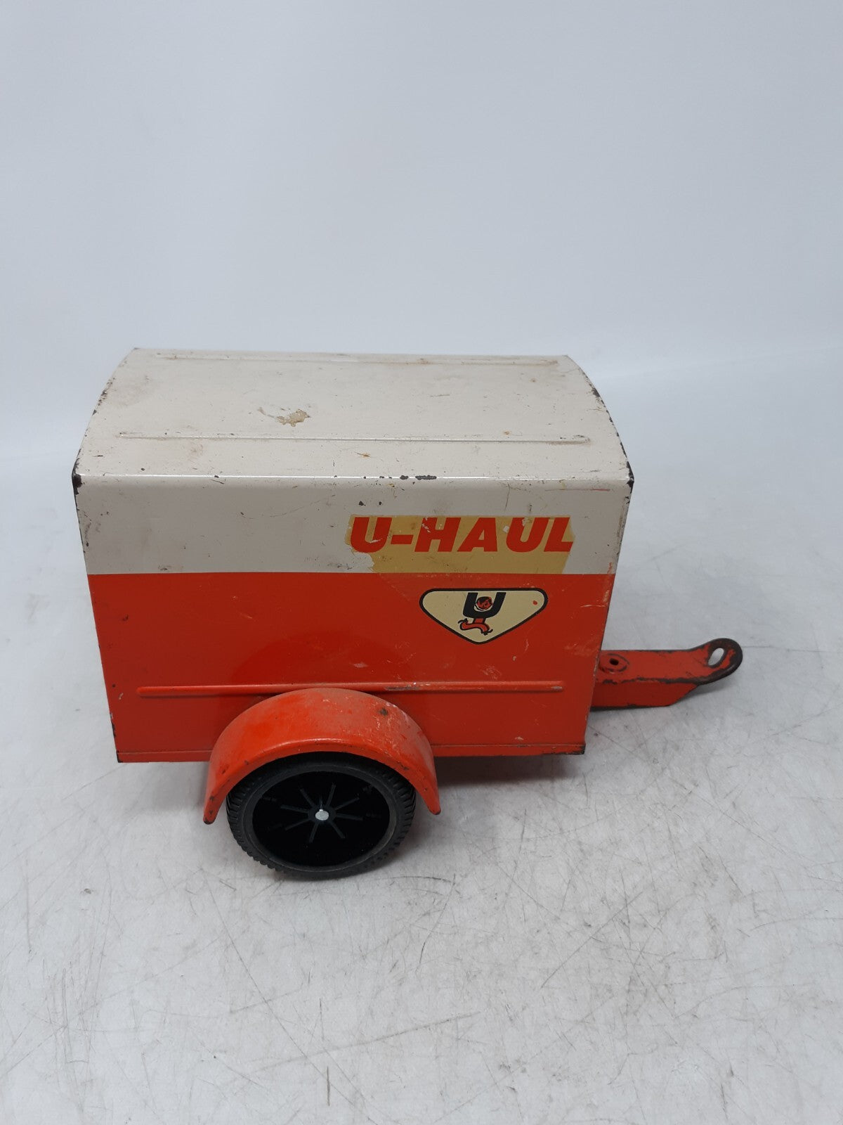 Vintage U-Haul Pressed Steel Toy Trailer with Opening Rear Door – Rare Collectib