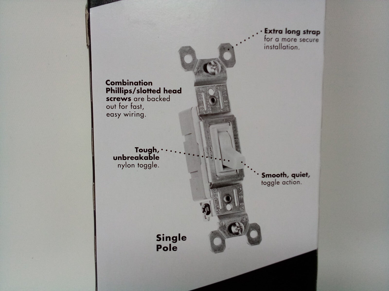 Pass & Seymour TradeMaster Legrand Single Pole Light Switch 15amp 10pk