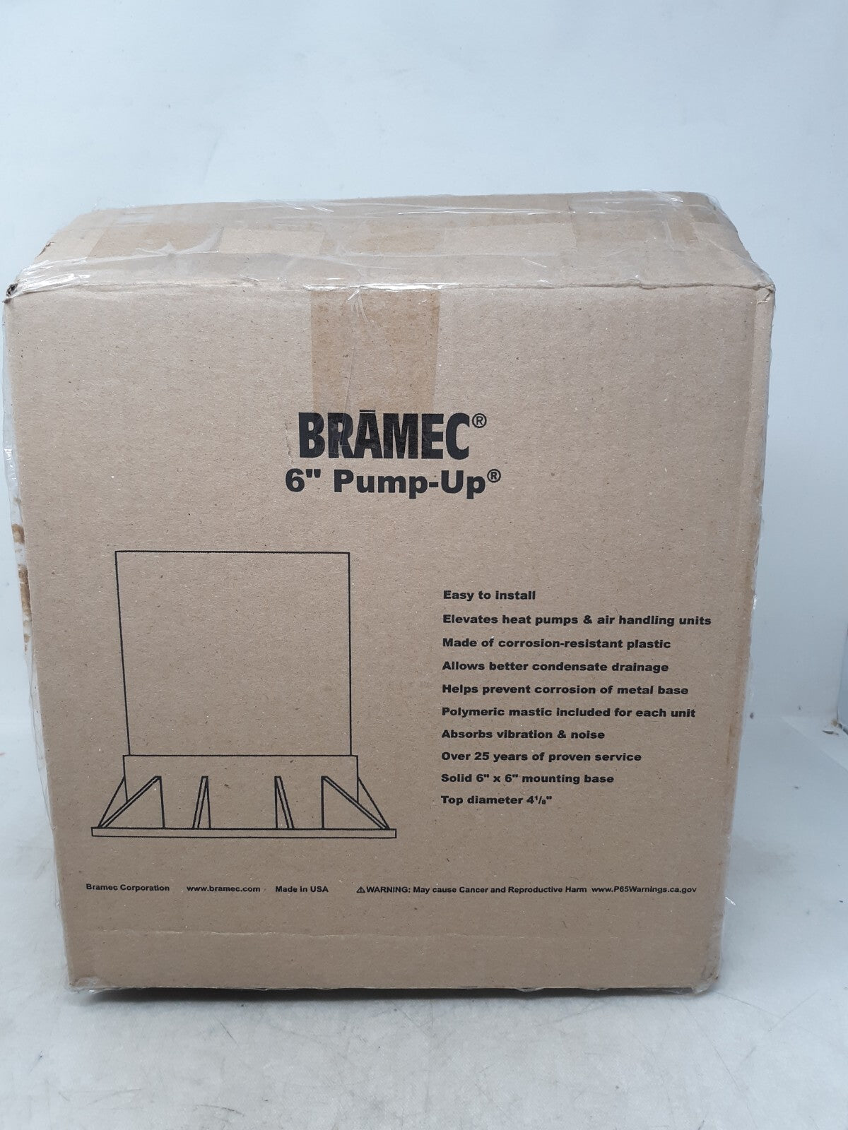 BOX OF 4 BRAMEC 6" PUMP-UP #4008 6"X6" MOUNTING BASE CONCRETE GRAY