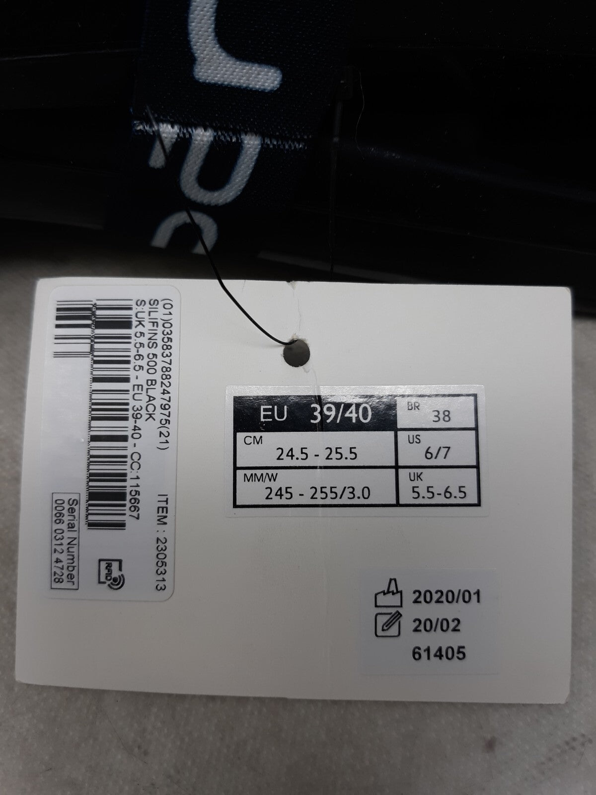 NABAIJI SILIFINS 500 SHORT SWIMMING - BLACK - 40/7