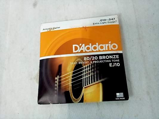 D Addario EJ10 Bronze Acoustic Guitar Strings  Extra Light  10-47 , 80/20 Bronze